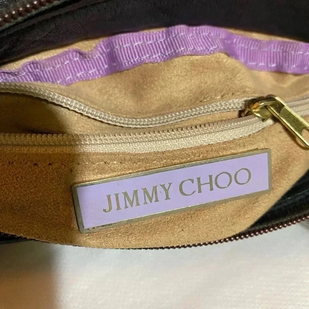 Jimmy Choo black leather hobo handbag